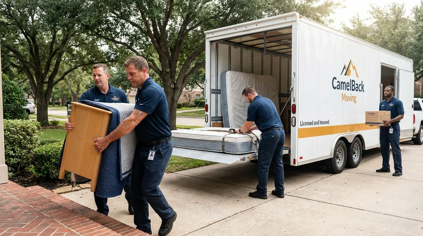 Crew loading residential truck for cross-state move from Rutherford, NJ